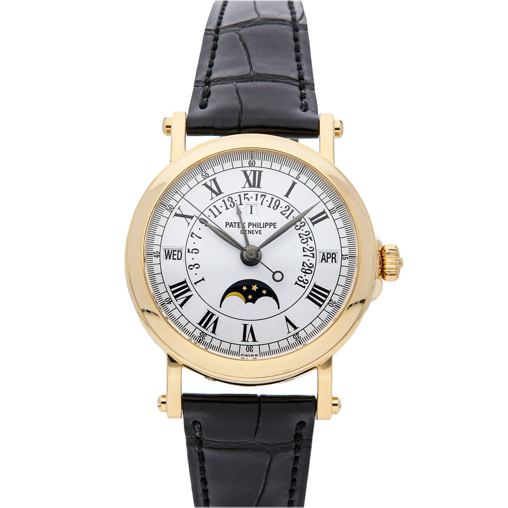 Pre-owned Patek Philippe White 18k Yellow Gold Grand Complications Perpetual Calendar Retrograde 5059j-001 Men's Wristwatch 3