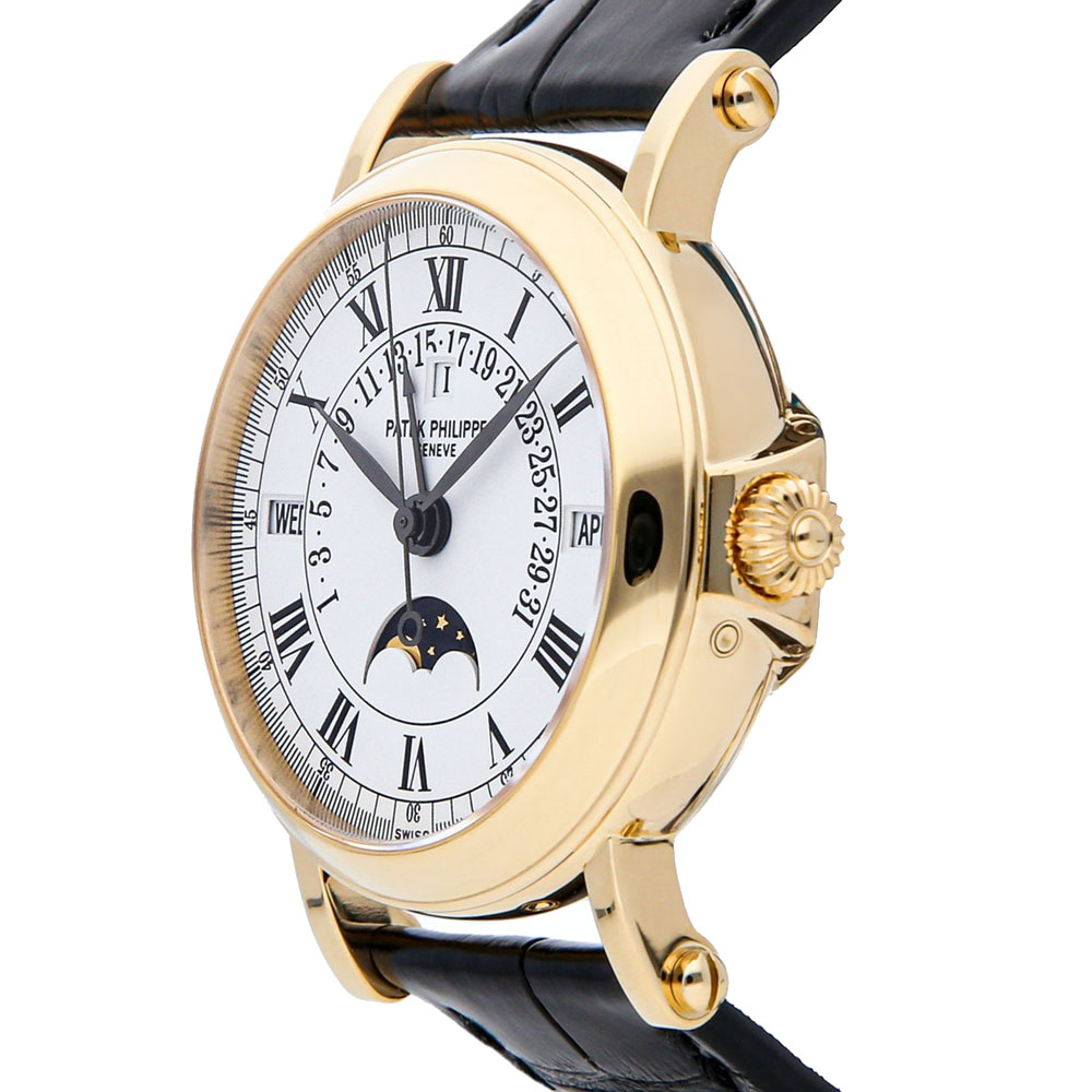 

Patek Philippe White 18K Yellow Gold Grand Complications Perpetual Calendar Retrograde 5059J-001 Men's Wristwatch 36 MM