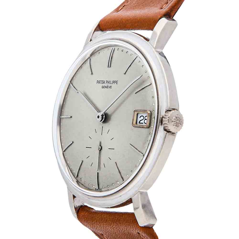 

Patek Philippe Silver 18K White Gold Calatrava Vintage 3445G-020 Men's Wristwatch 35 MM