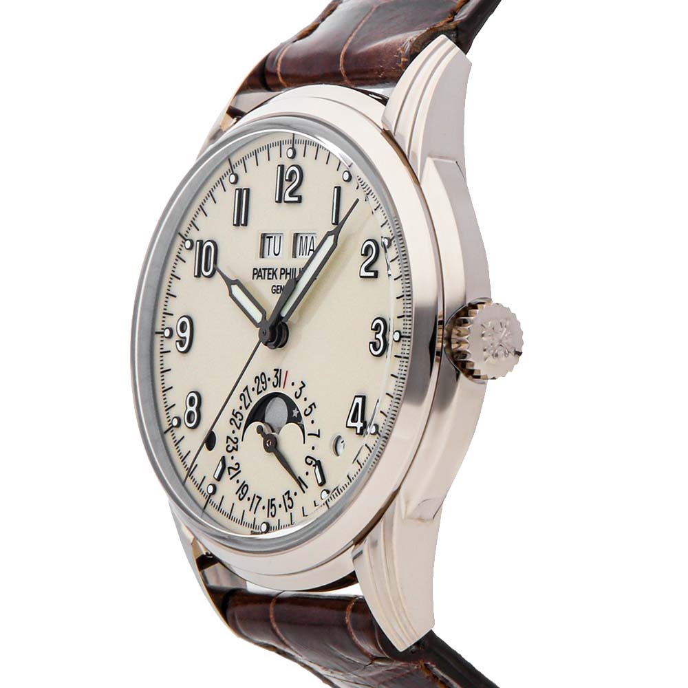 

Patek Philippe Cream 18K White Gold Grand Complications Perpetual Calendar 5320G-001 Men's Wristwatch 40 MM
