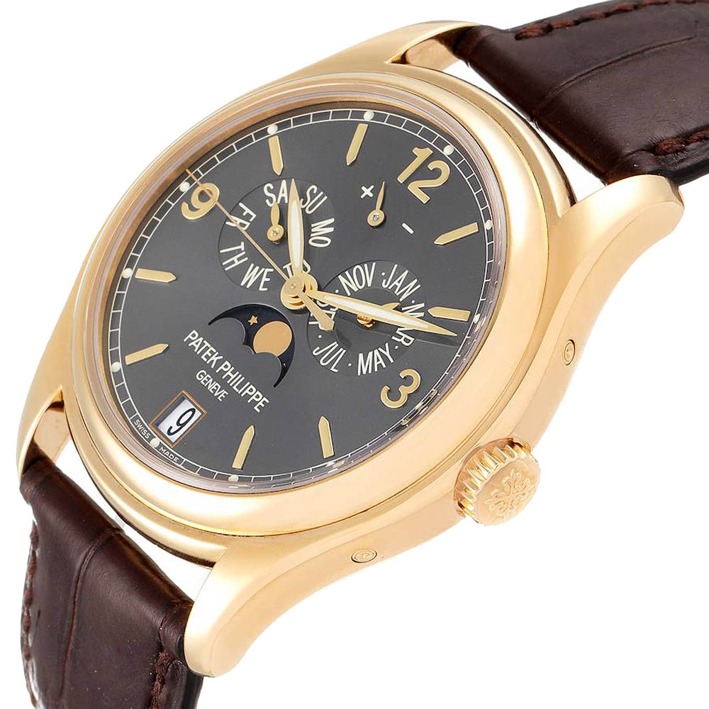 

Patek Philippe Grey 18K Yellow Gold Complicated Annual Calendar 5146 Men's Wristwatch 39 MM