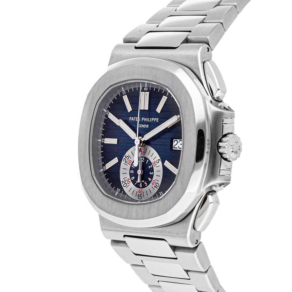 

Patek Philippe Blue Stainless Steel Nautilus Chronograph 5980/1A-001 Men's Wristwatch 40 MM