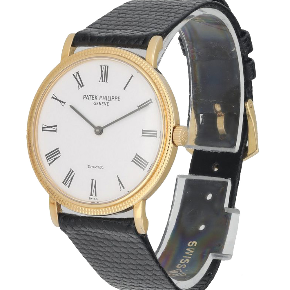 

Patek Philippe White 18K Yellow Gold Calatrava 5120J Men's Wristwatch 35 MM