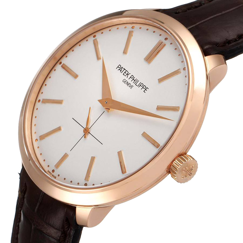 

Patek Philippe Silver 18K Rose Gold Calatrava 5123R Men's Wristwatch 38 MM