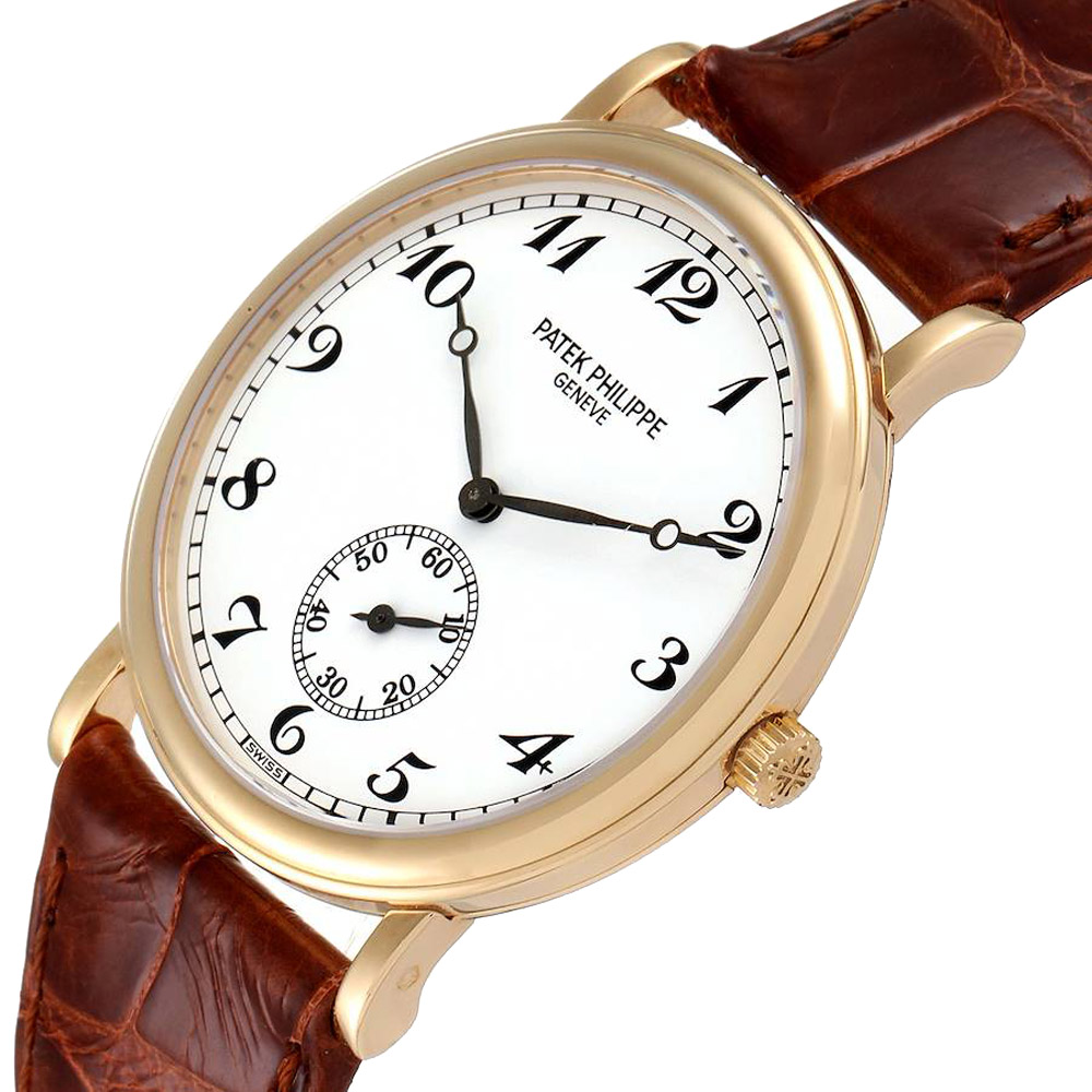 

Patek Philippe White 18K Yellow Gold Calatrava 5022 Men's Wristwatch 33 MM