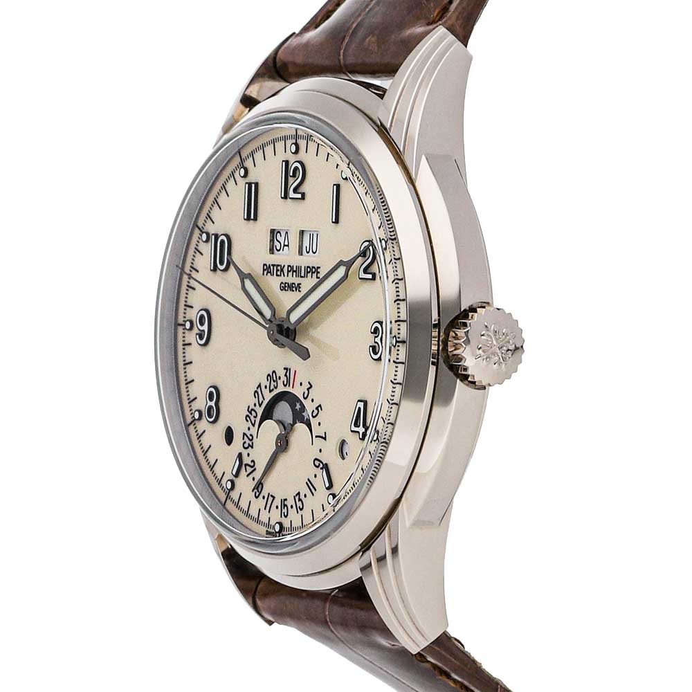 

Patek Philippe Cream 18K White Gold Grand Complications Perpetual Calendar 5320G-001 Men's Wristwatch 40 MM