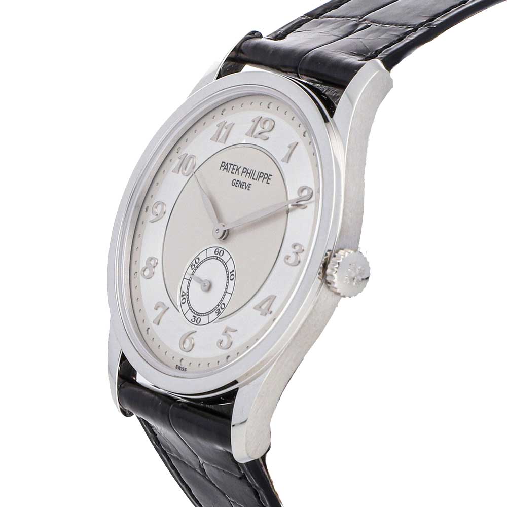 

Patek Philippe Silver Platinum Calatrava 5196P-001 Men's Wristwatch 37 MM