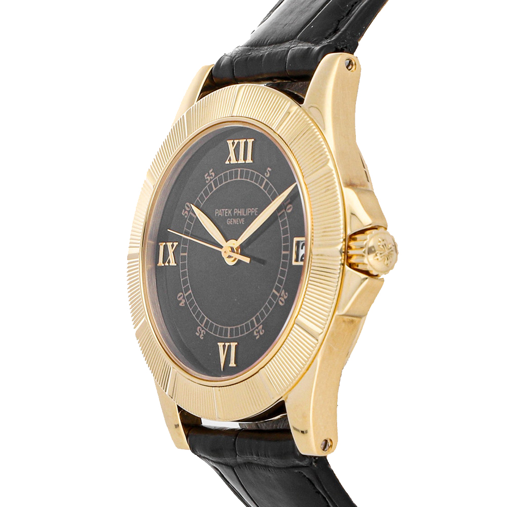 

Patek Philippe Black 18K Yellow Gold Neptune 5081J-001 Men's Wristwatch 36 MM