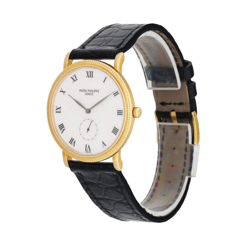 

Patek Philippe Silver 18K Yellow Gold 3919J Calatrava Men's Wristwatch 33 MM