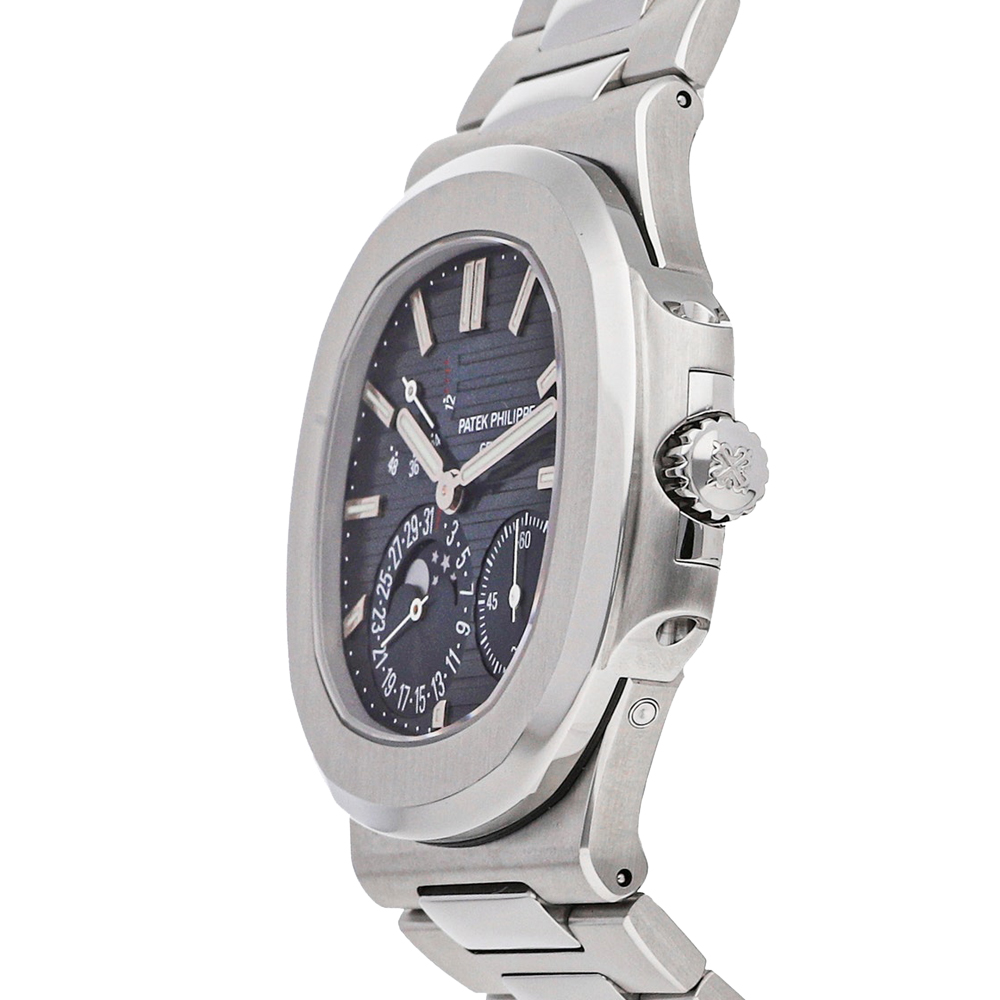 

Patek Philippe Blue Stainless Steel Nautilus Moon Phase 5712/1A-001 Men's Wristwatch 40 MM