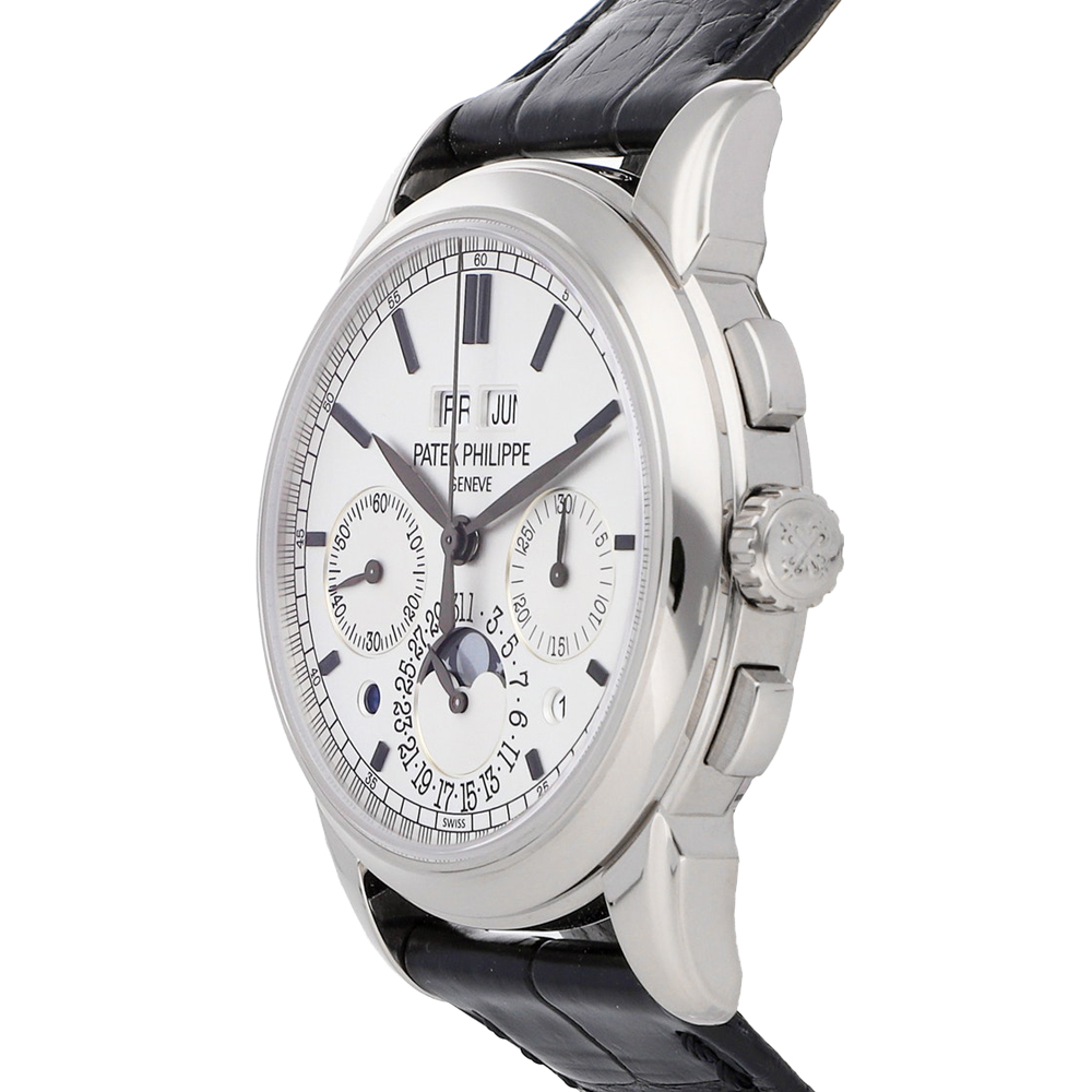 

Patek Philippe Silver 18K White Gold Grand Complications Perpetual Calendar Chronograph 5270G-001 Men's Wristwatch 41 MM