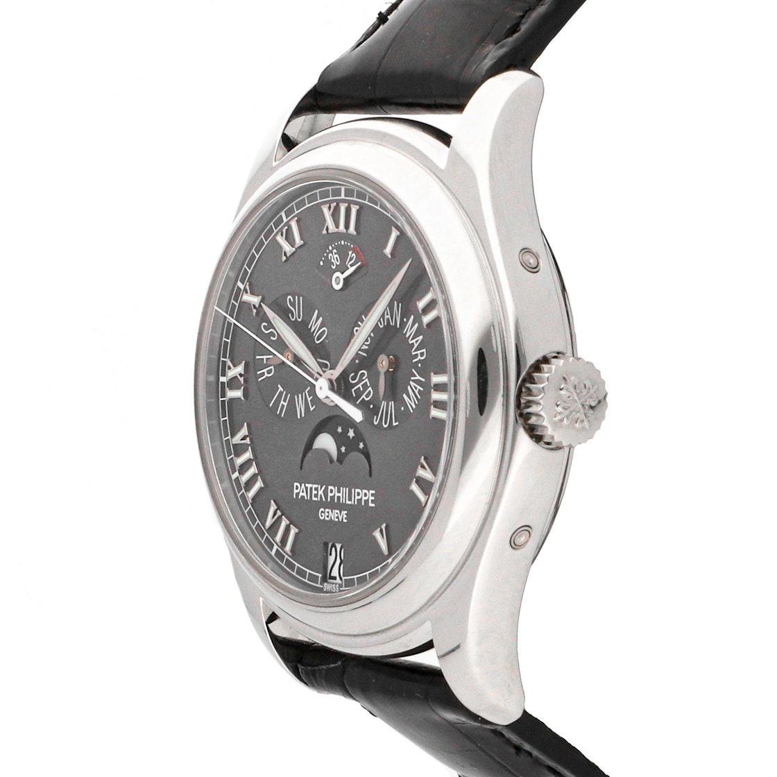 

Patek Philippe Grey Platinum Complications Annual Calendar 5056P-001 Men's Wristwatch 37 MM