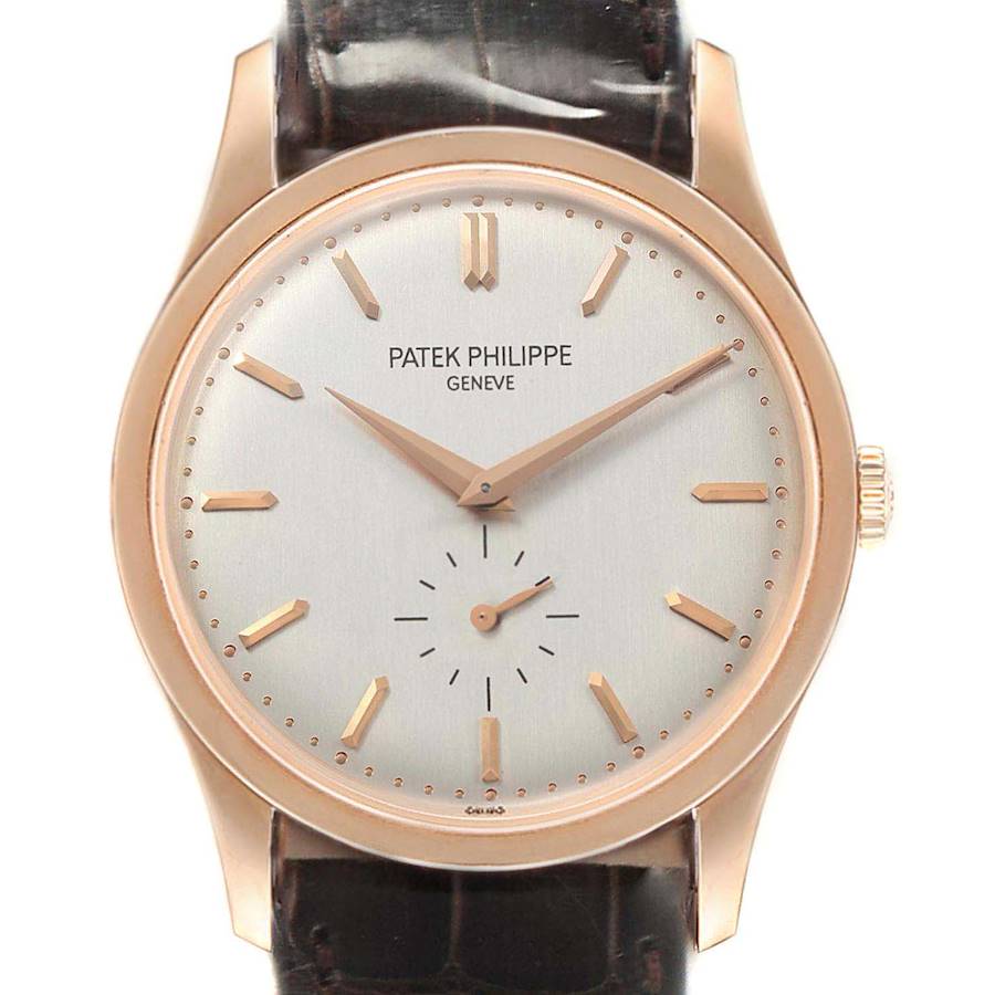 

Patek Philippe Silver 18k Rose Gold Calatrava 5196G Men's Wristwatch 37 MM