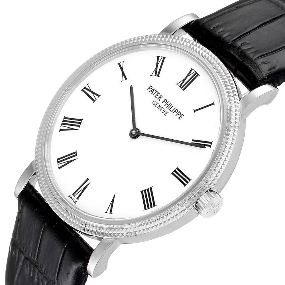 

Patek Philippe White 18K White Gold Calatrava Automatic 5120 Men's Wristwatch 35 MM