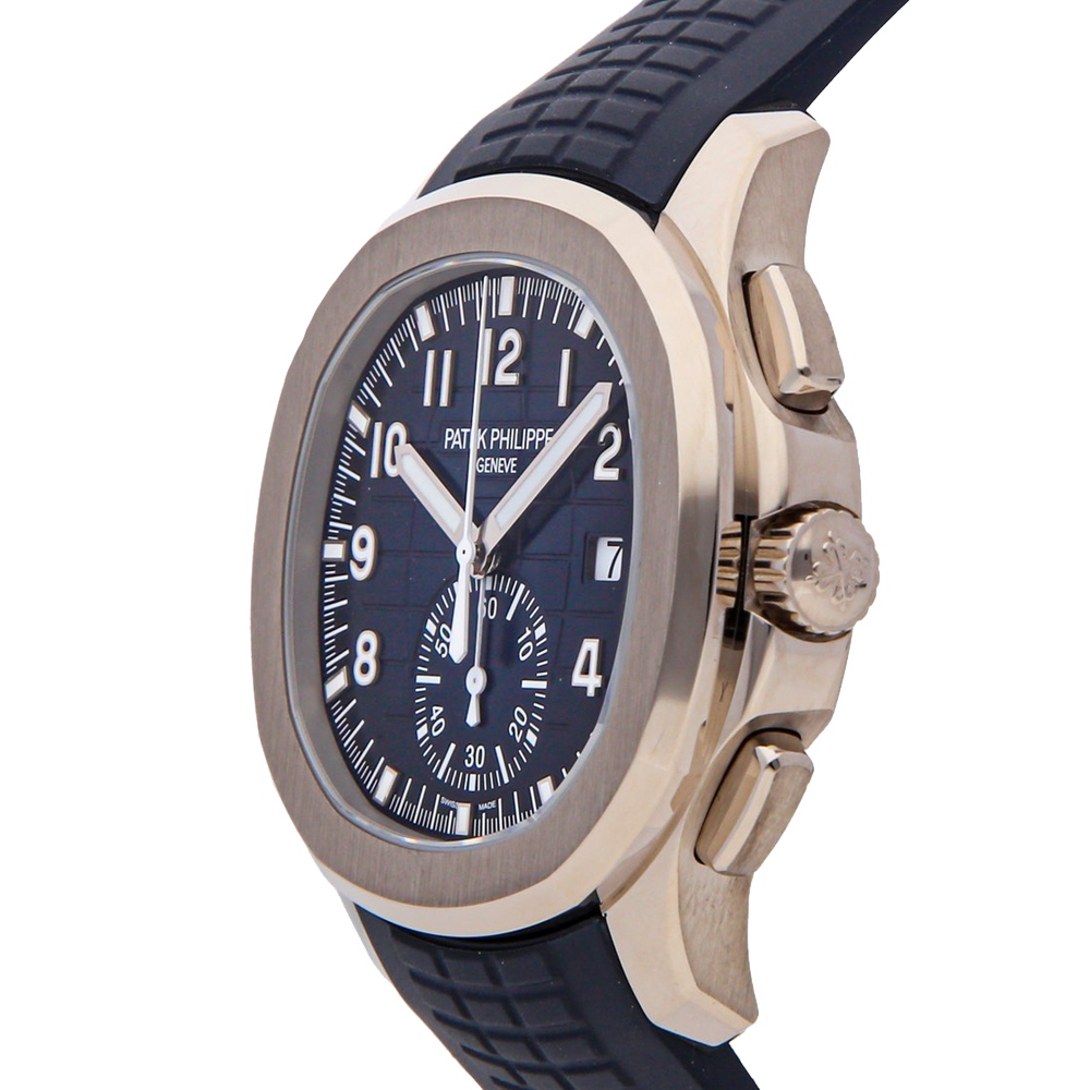 

Patek Philippe Blue 18K White Gold Aquanaut Chronograph 5968G-001 Men's Wristwatch 42 MM