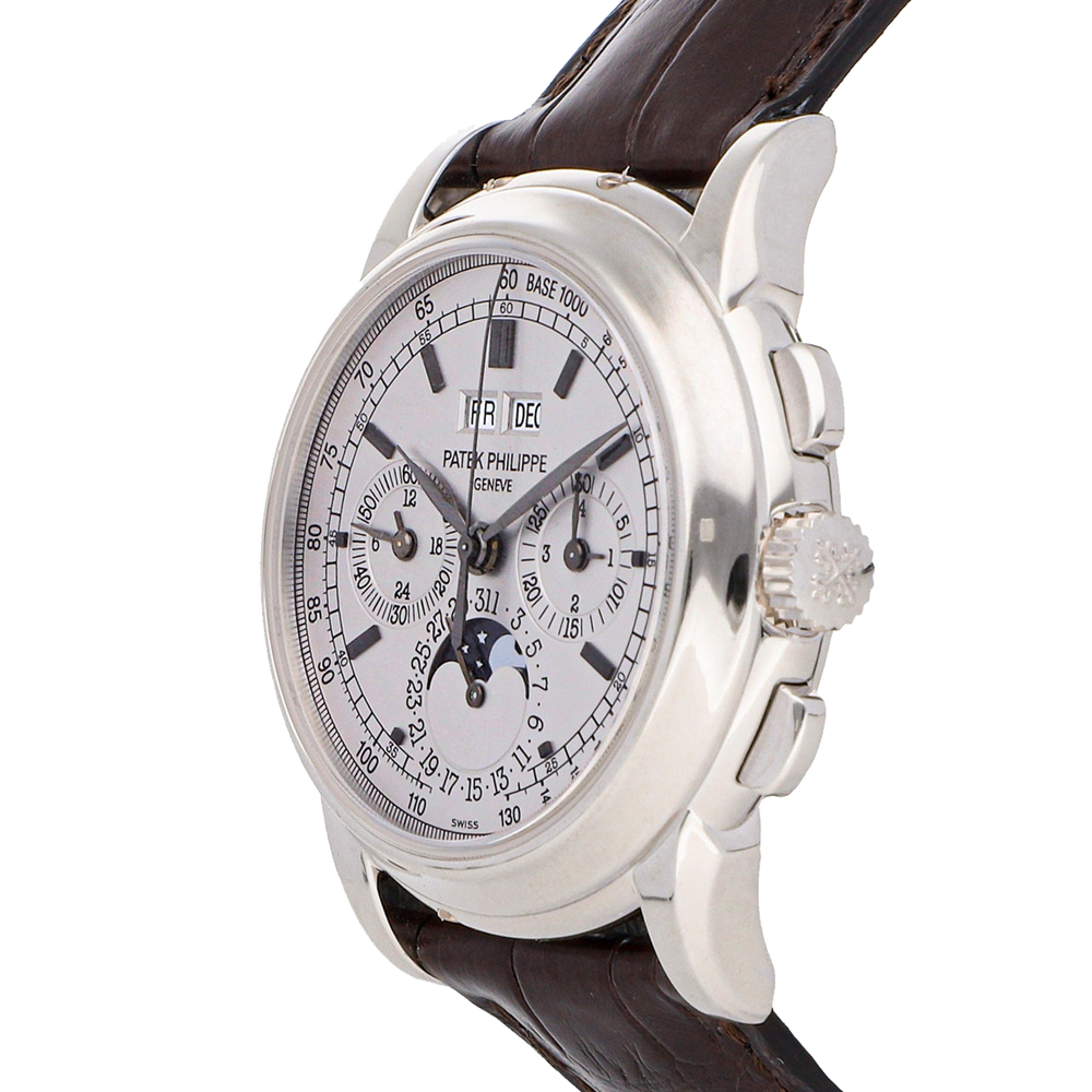 

Patek Philippe White 18K White Gold Grand Complications Perpetual Calendar Chronograph 5970G-001 Men's Wristwatch 40 MM