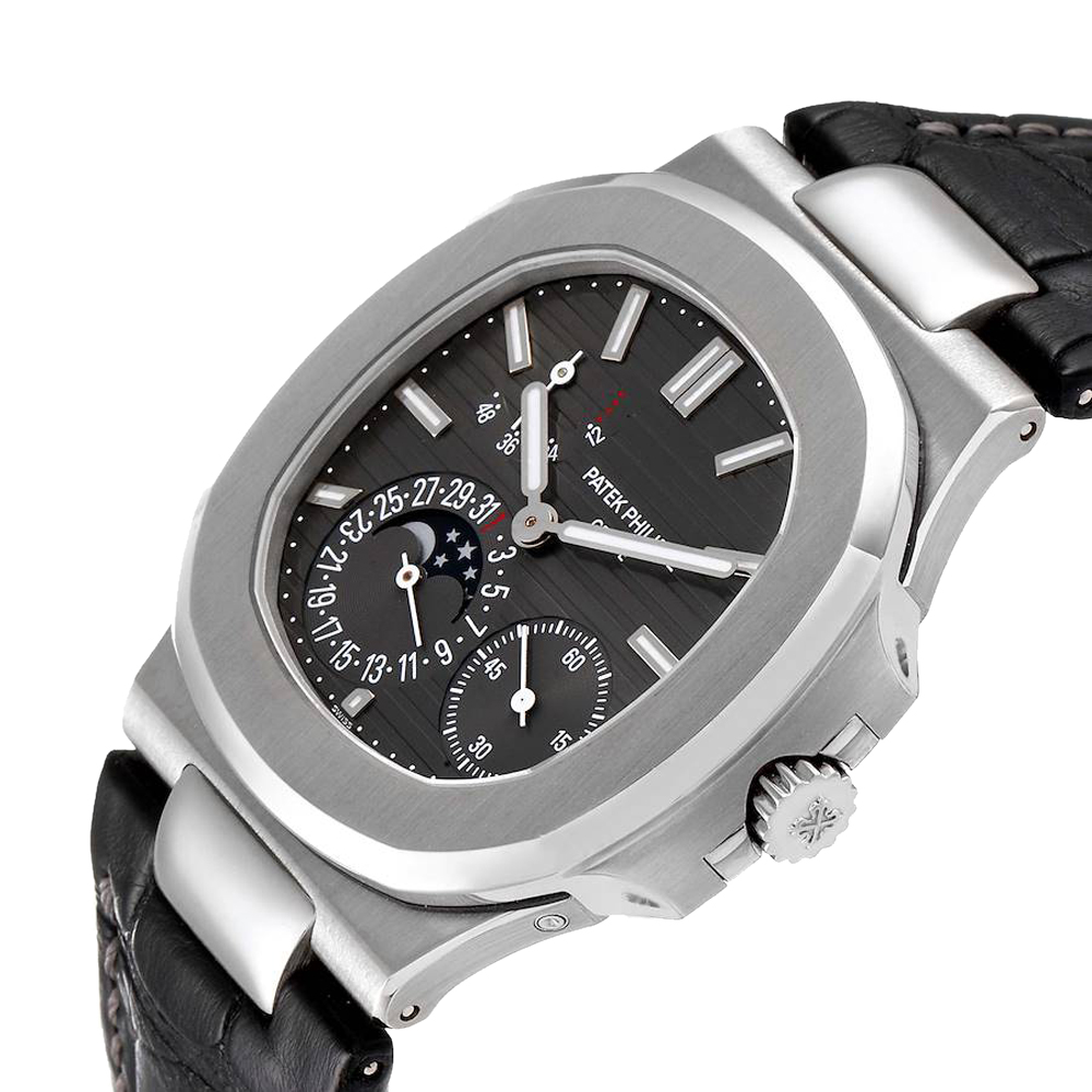 

Patek Philippe Grey 18K White Gold Nautilus Moonphase 5712G Men's Wristwatch 40 MM
