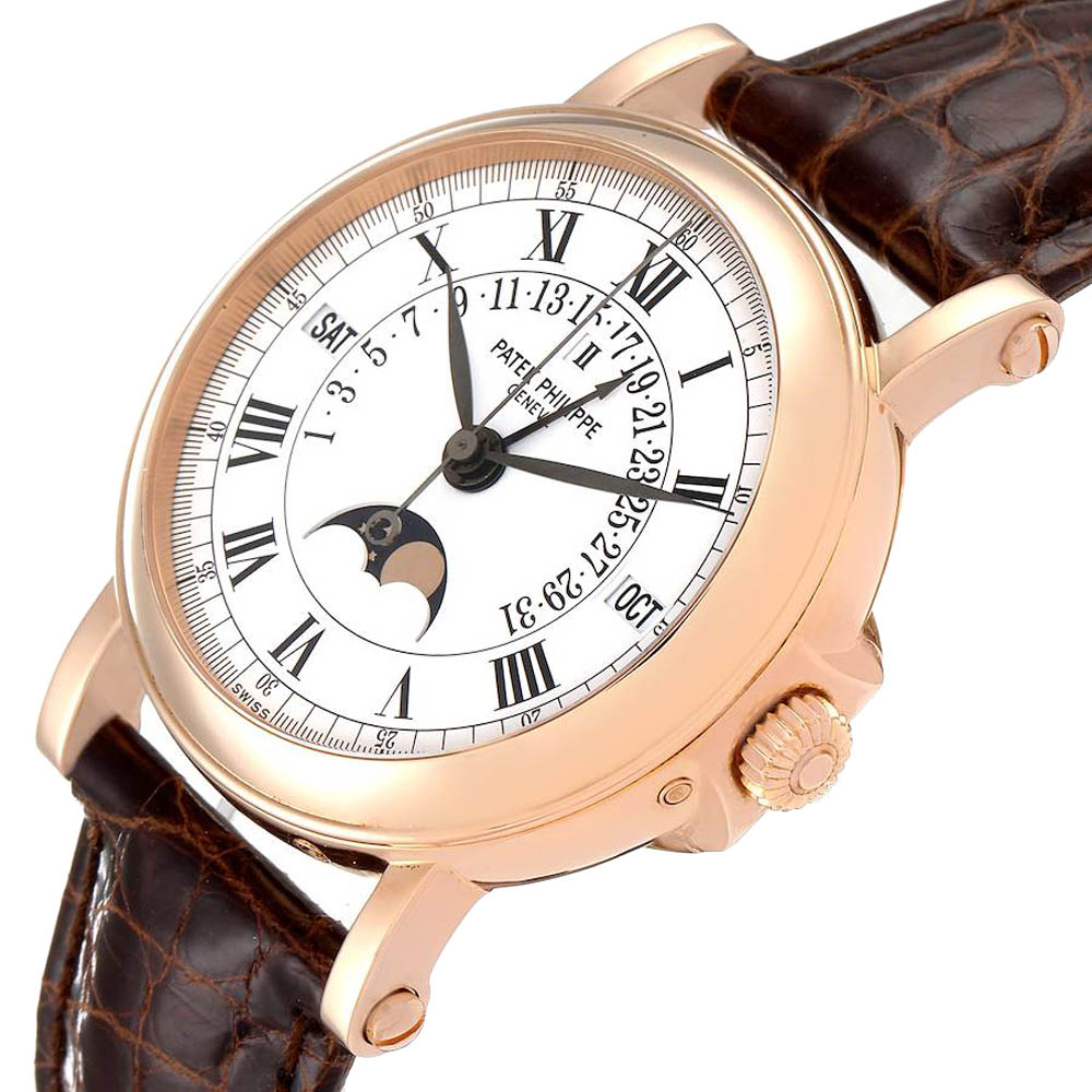 

Patek Philippe White 18K Rose Gold Perpetual Calendar Retrograde 5059 Men's Wristwatch 36 MM