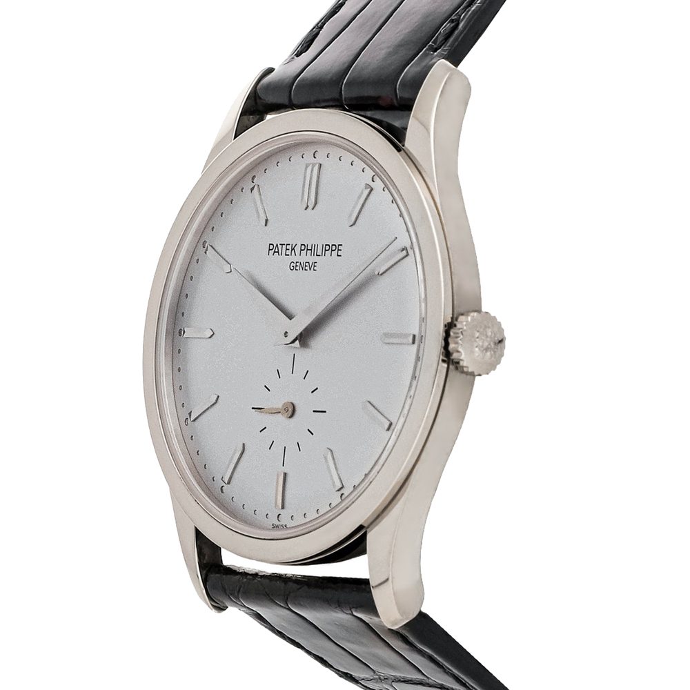 

Patek Philippe Silver 18K White Gold Calatrava 5196G-001 Men's Wristwatch 37 MM