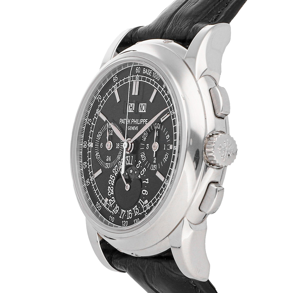 

Patek Philippe Black Platinum Grand Complications Perpetual Calendar Chronograph 5970P-001 Men's Wristwatch 40 MM