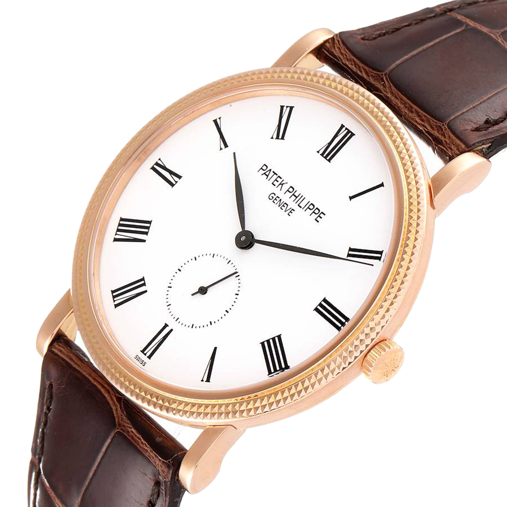 

Patek Philippe White 18k Rose Gold Calatrava 5119 Men's Wristwatch 36 MM