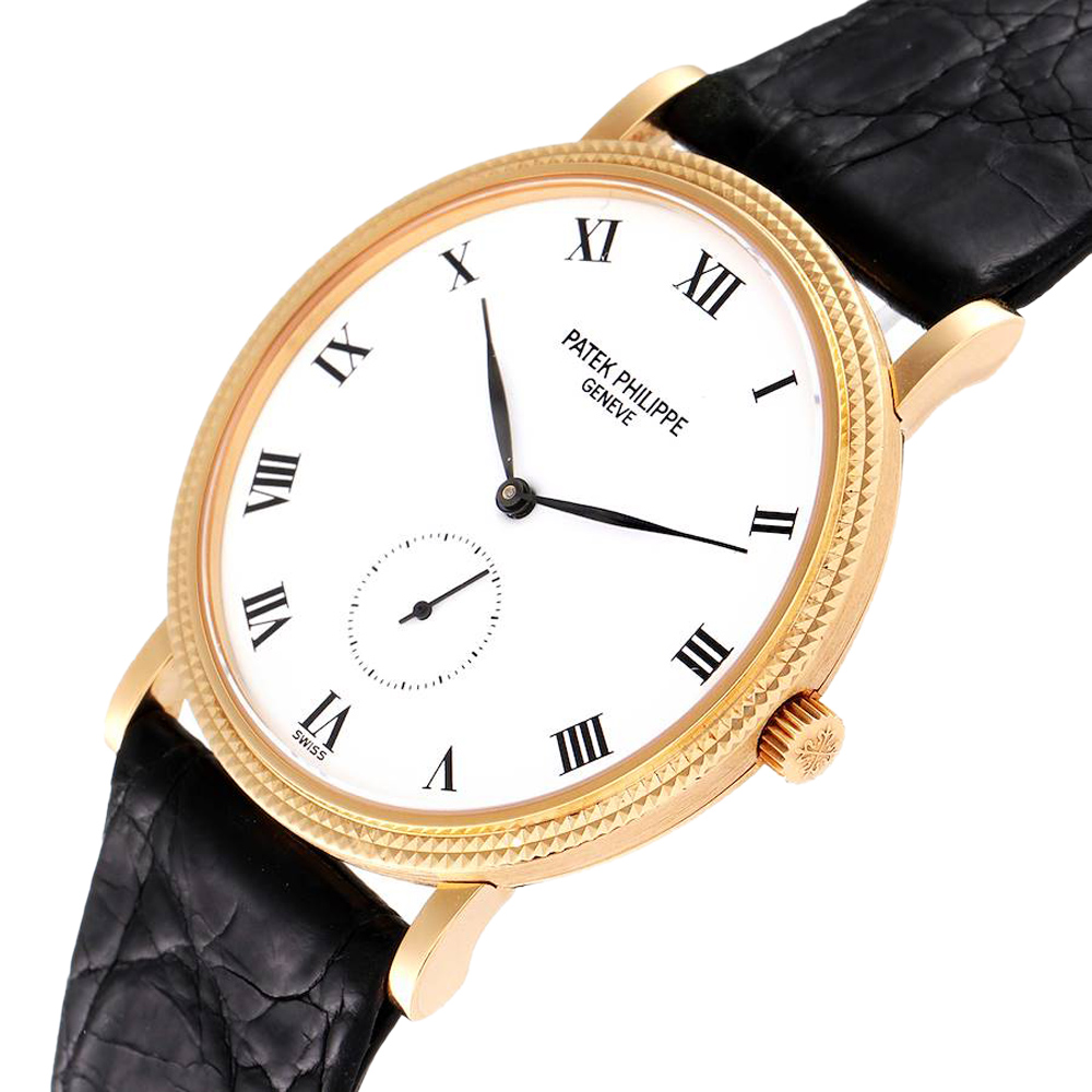 

Patek Philippe White 18k Yellow Gold Calatrava 3919 Men's Wristwatch 33 MM