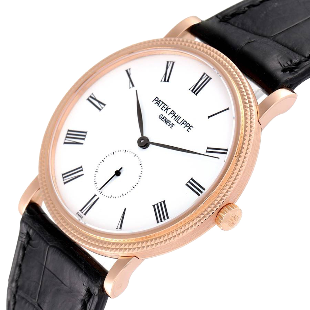 

Patek Philippe White 18k Rose Gold Calatrava 5116 Men's Wristwatch 36 MM