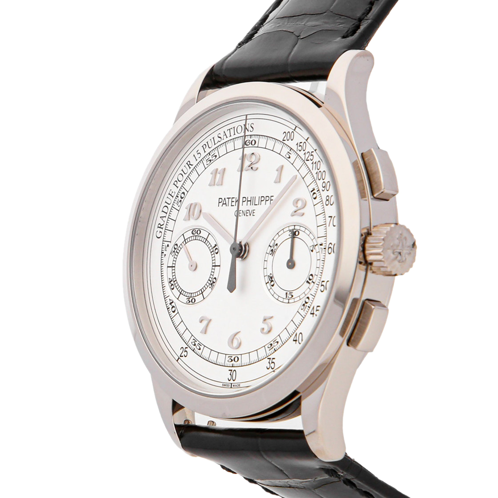 

Patek Philippe Silver 18K White Gold Complications Chronograph 5170G-001 Men's Wristwatch 39 MM