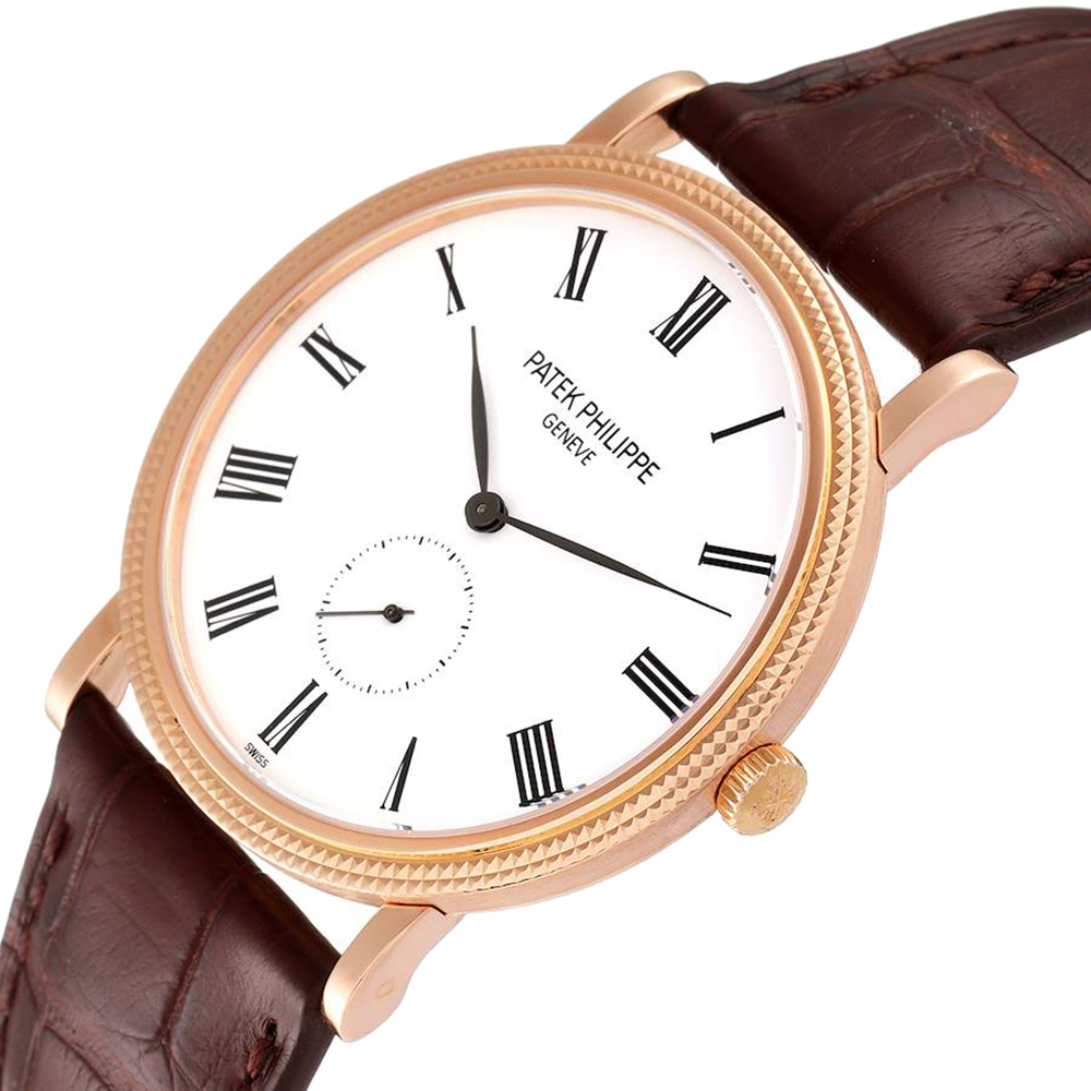 

Patek Philippe White 18k Rose Gold Calatrava 5119 Men's Wristwatch 36 MM