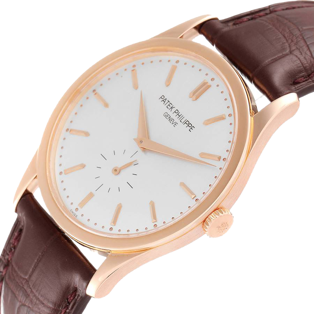 

Patek Philippe Silver 18k Rose Gold Calatrava 5196 Men's Wristwatch 37 MM