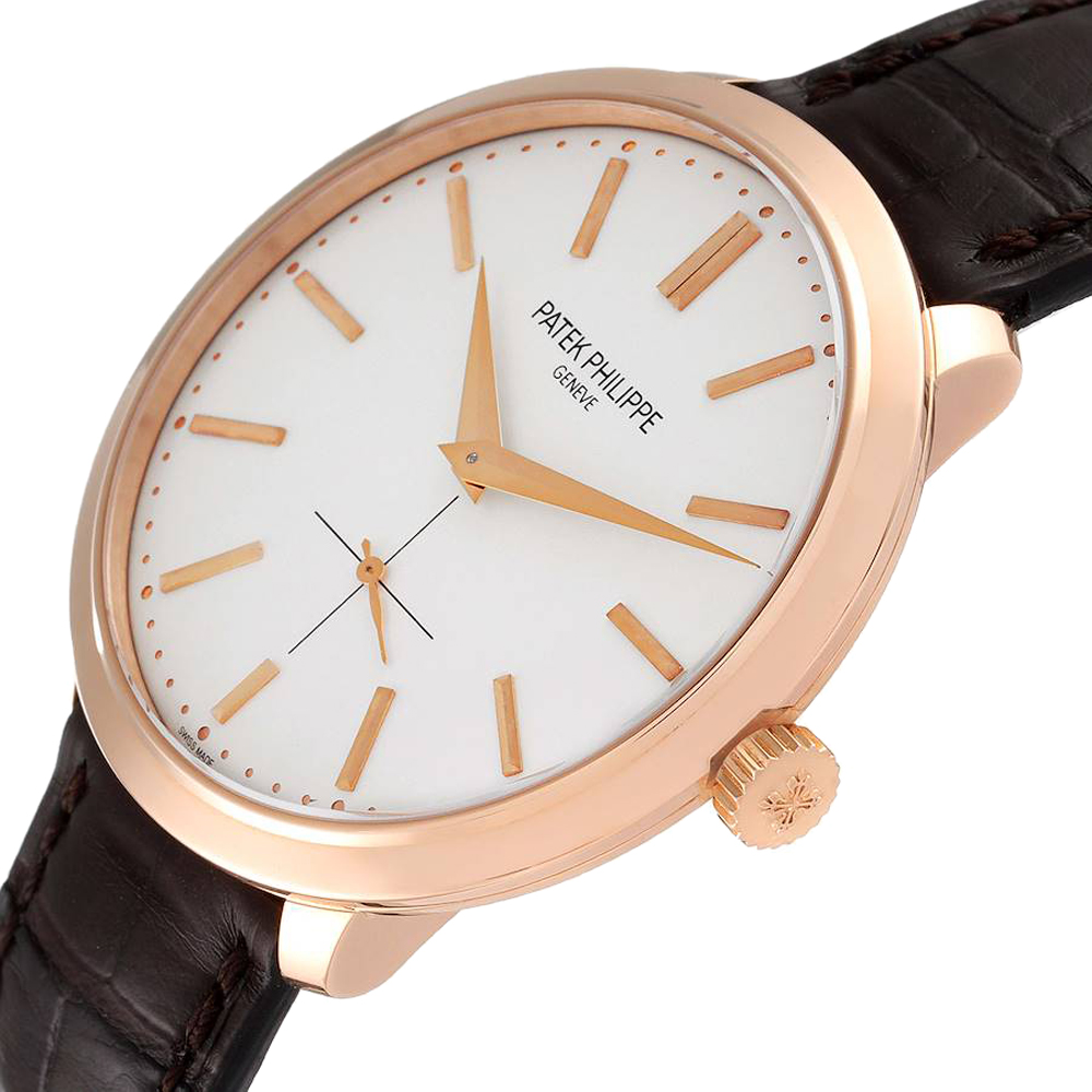 

Patek Philippe Silver 18K Rose Gold Calatrava 5123R Men's Wristwatch 38 MM