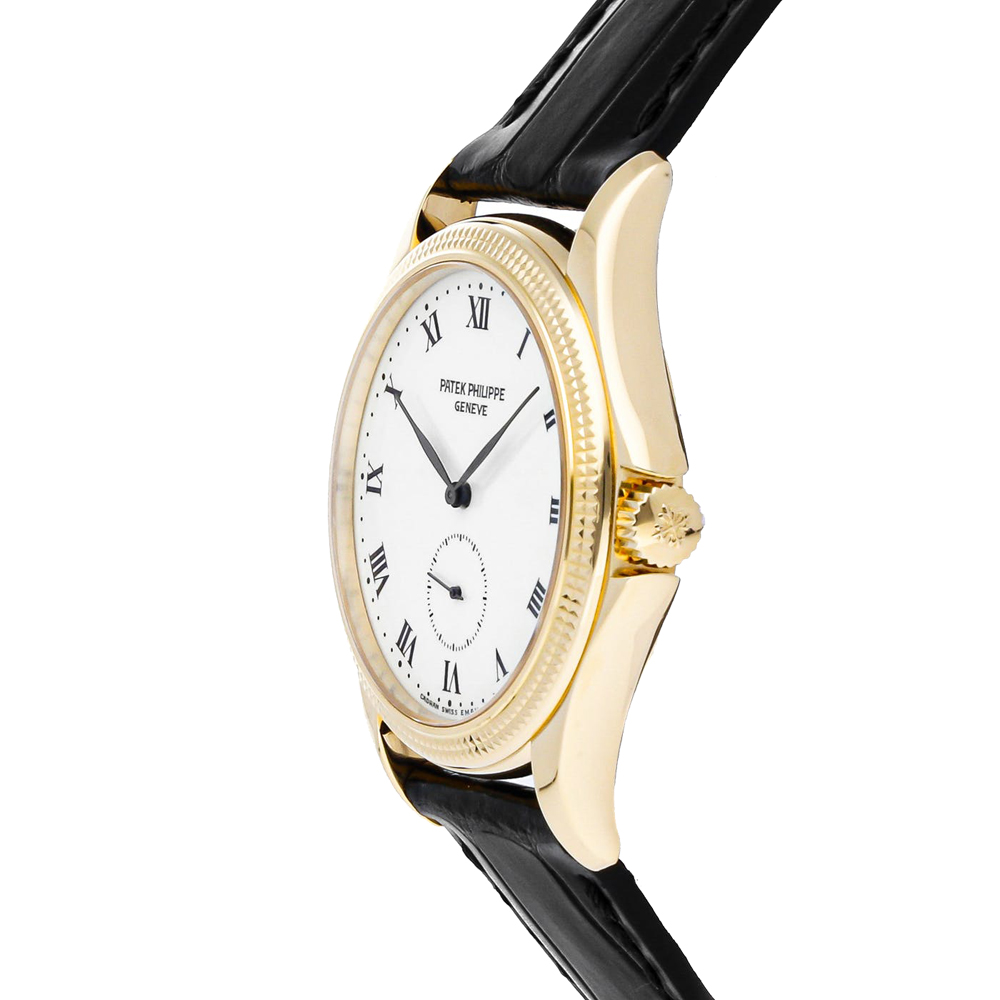 

Patek Philippe Silver 18K Yellow Gold Calatrava 5115J-001 Men's Wristwatch 35 MM