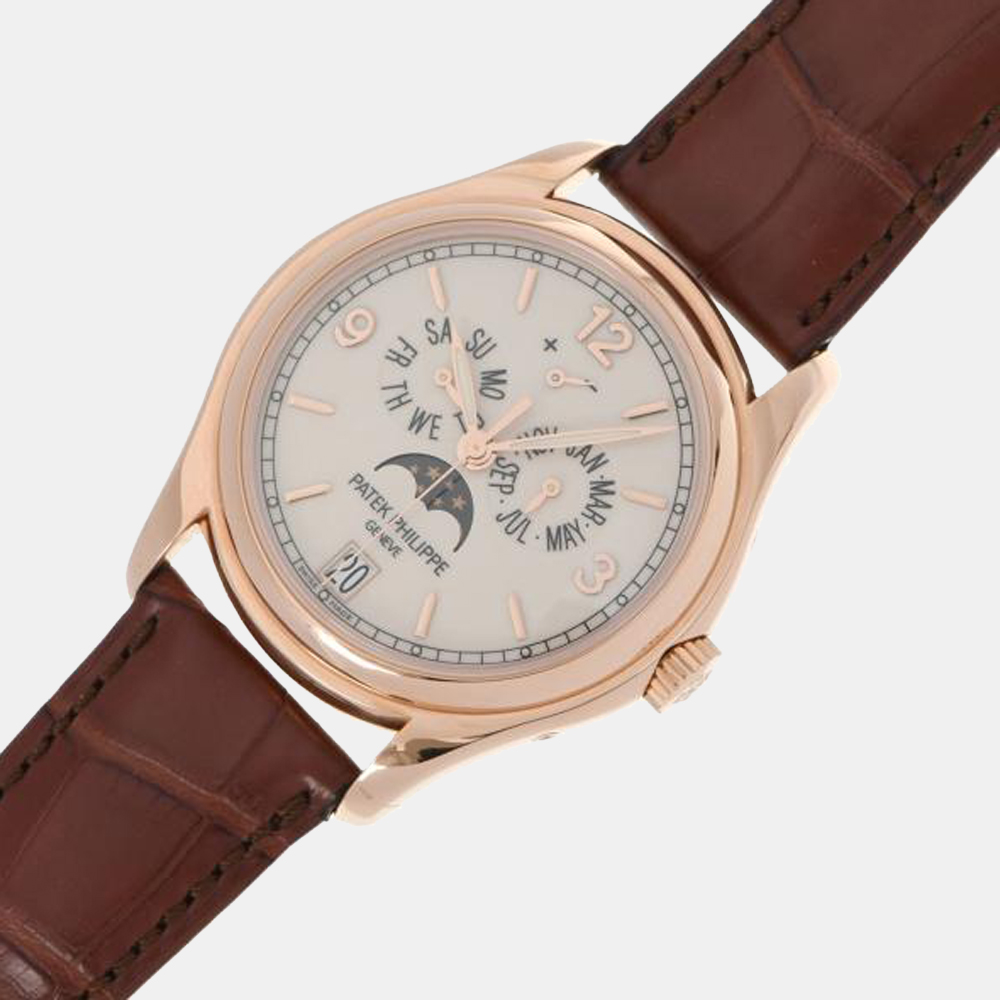 

Patek Philippe White 18k Rose Gold Complications Moonphase 5146R-001 Automatic Men's Wristwatch 39 mm