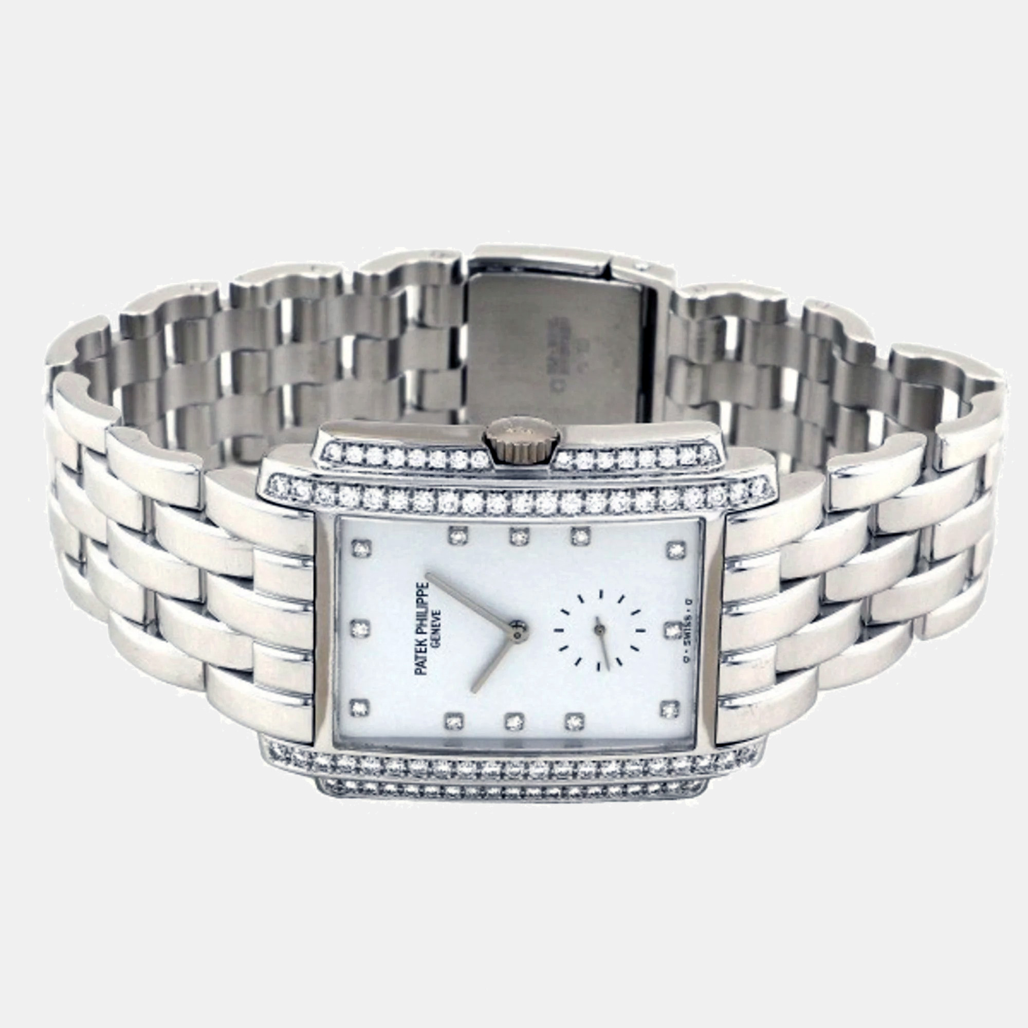 

Patek Philippe White Diamond 18k White Gold Gondolo 5025/1 Manual Winding Men's Wristwatch 30 mm