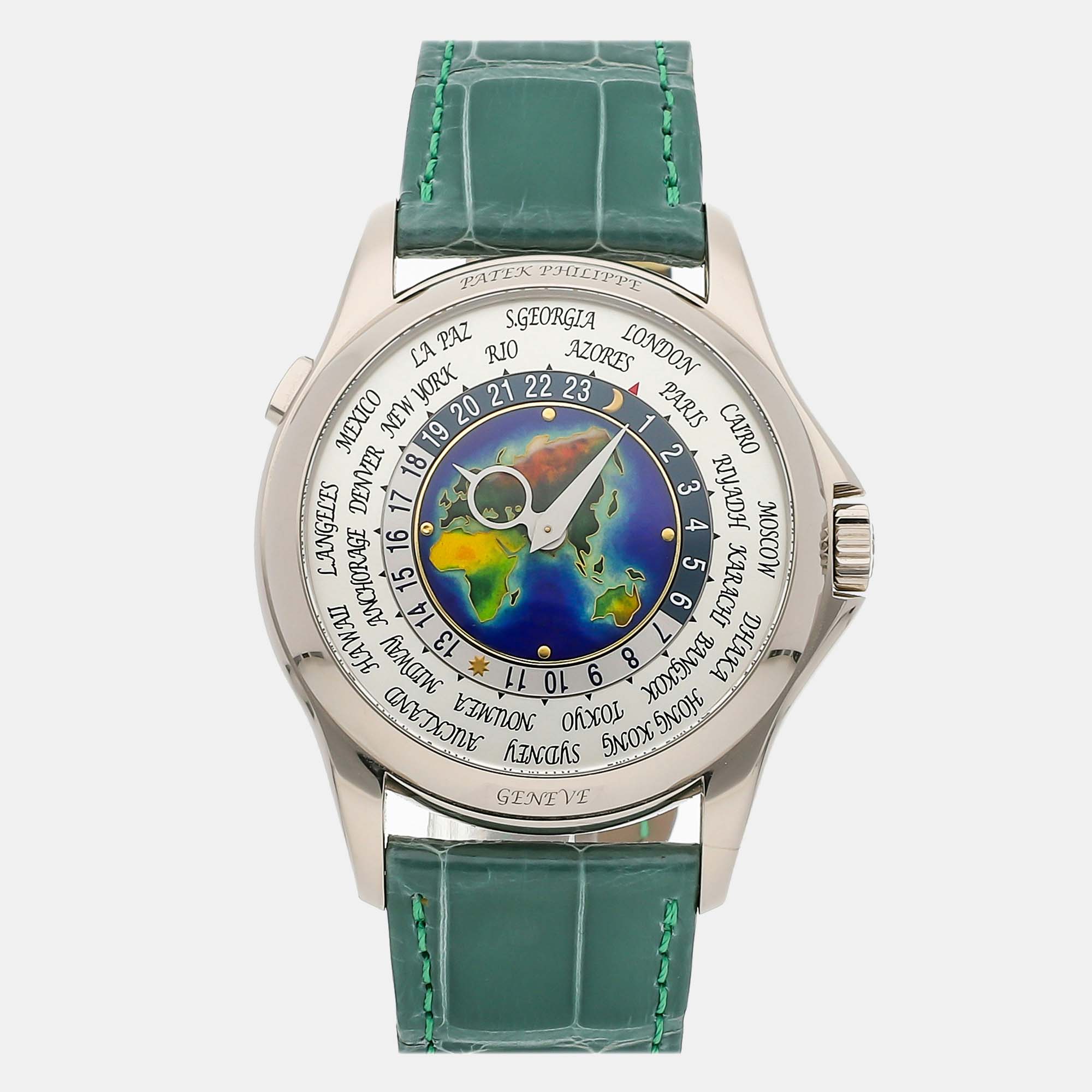 Pre-owned Patek Philippe Silver 18k White Gold Complications 5131g-010 Men's Wristwatch 40 Mm