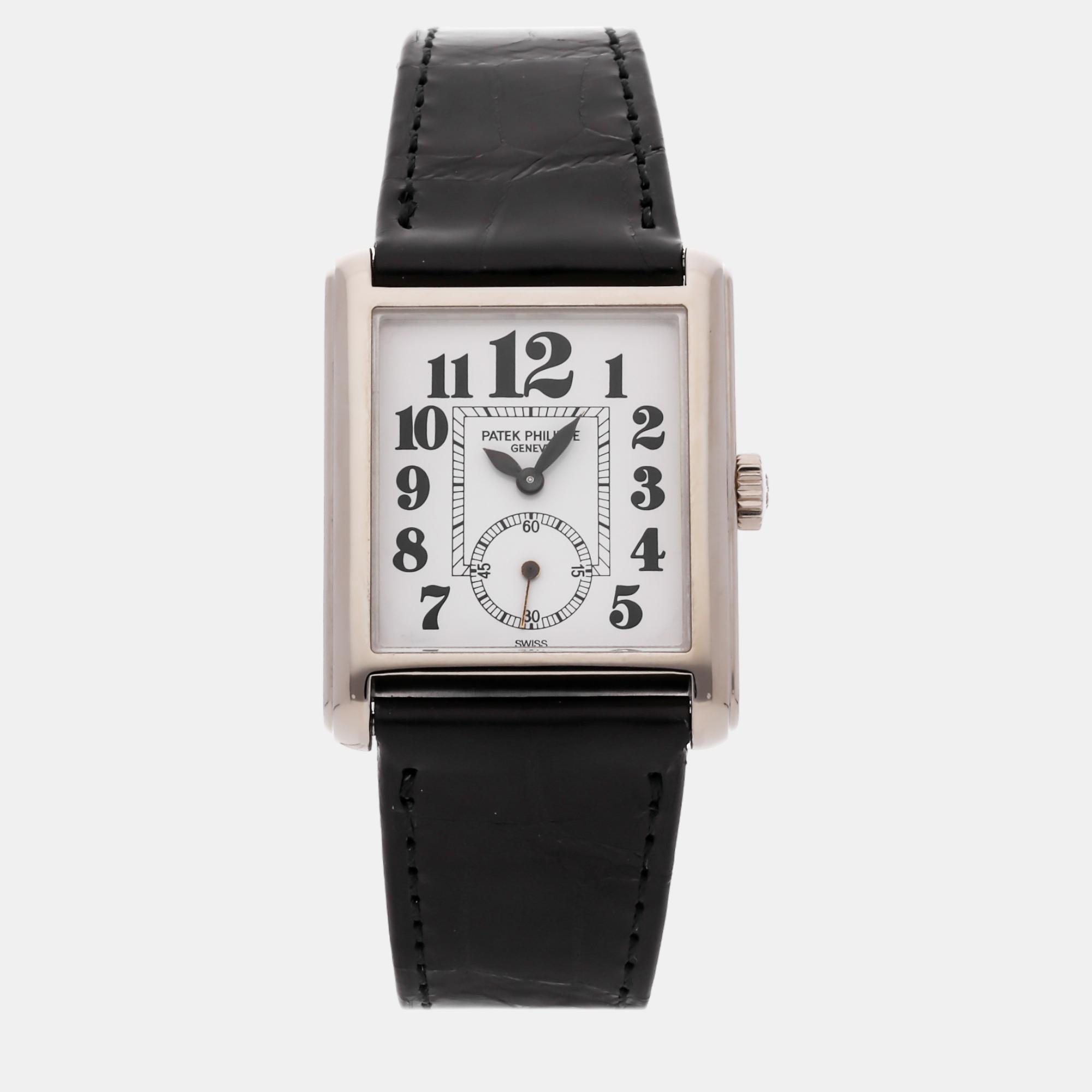

Patek Philippe White 18k White Gold Gondolo Manual Winding Men's Wristwatch 28 mm