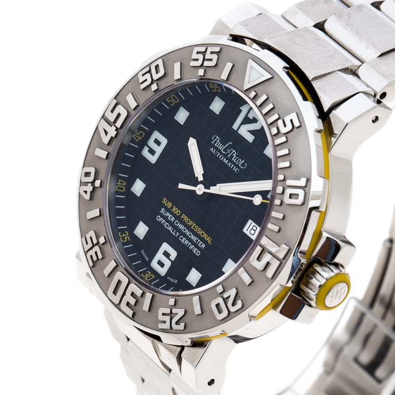 

Paul Picot Black Stainless Steel Plonguer C-Type