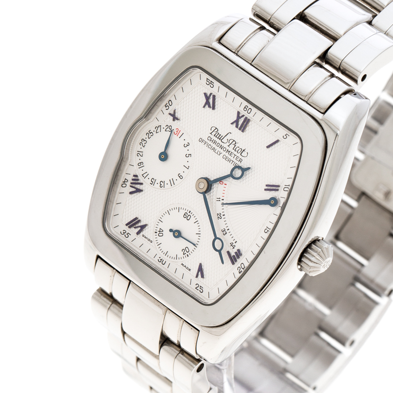 

Paul Picot White Stainless Steel Firshire Tonneau DMA/002