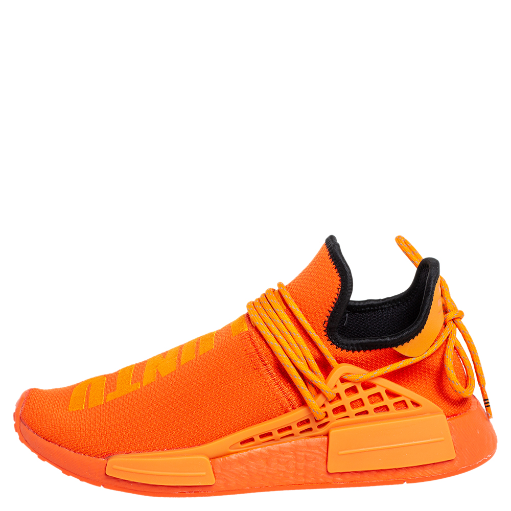 

Pharrell Williams x Adidas Orange Fabric Hu Race NMD sneakers Size 42 2/3