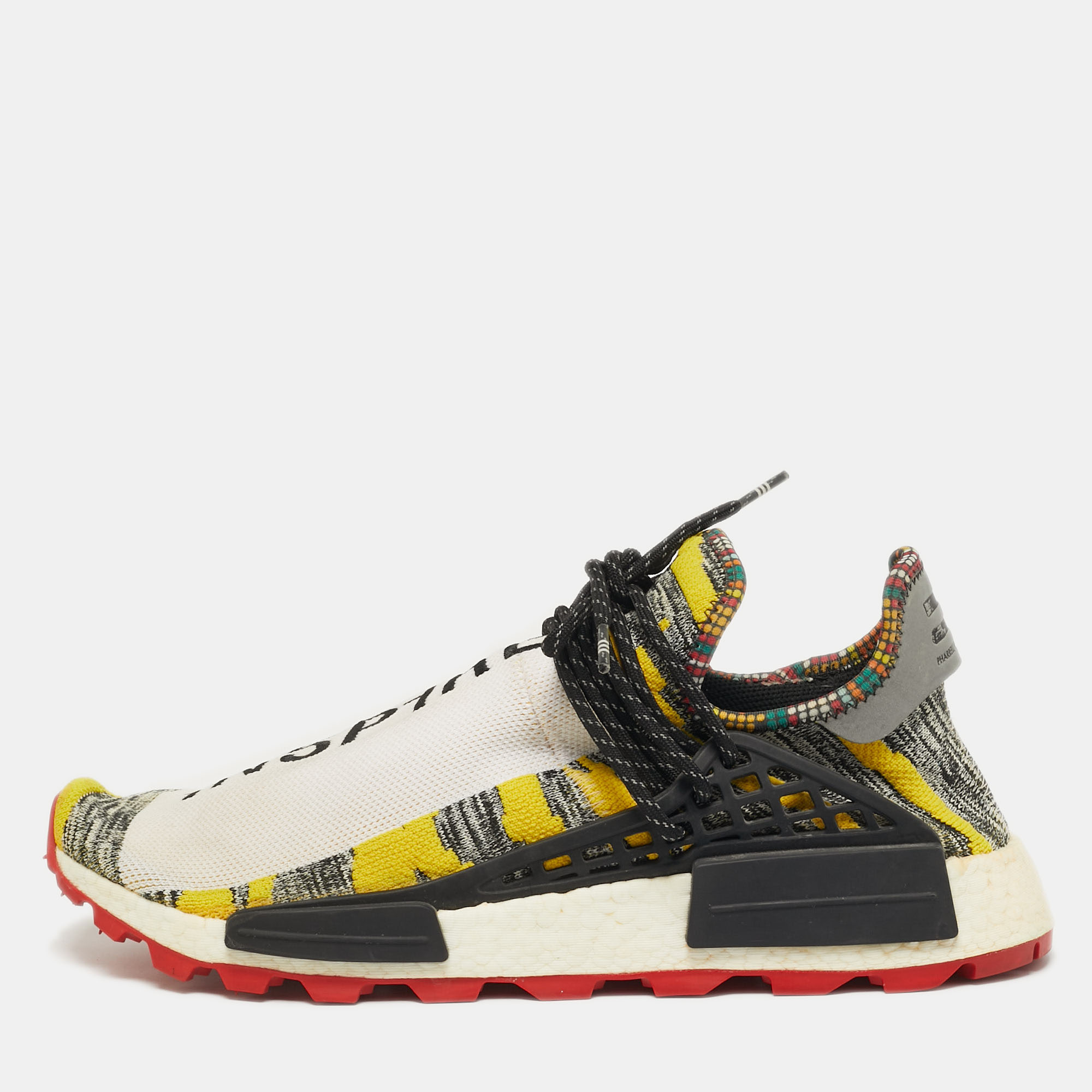 

Pharrell Williams x Adidas NMD Size 46.5 Multicolor Knit Fabric Sneakers
