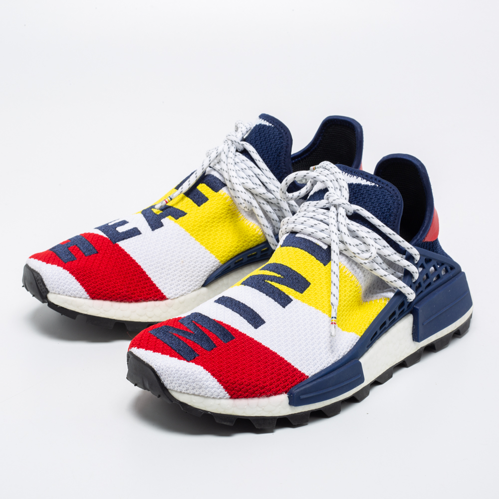 

Pharrell Williams x Addidas Multicolor Knit Fabric BBC HU NMD Sneakers Size