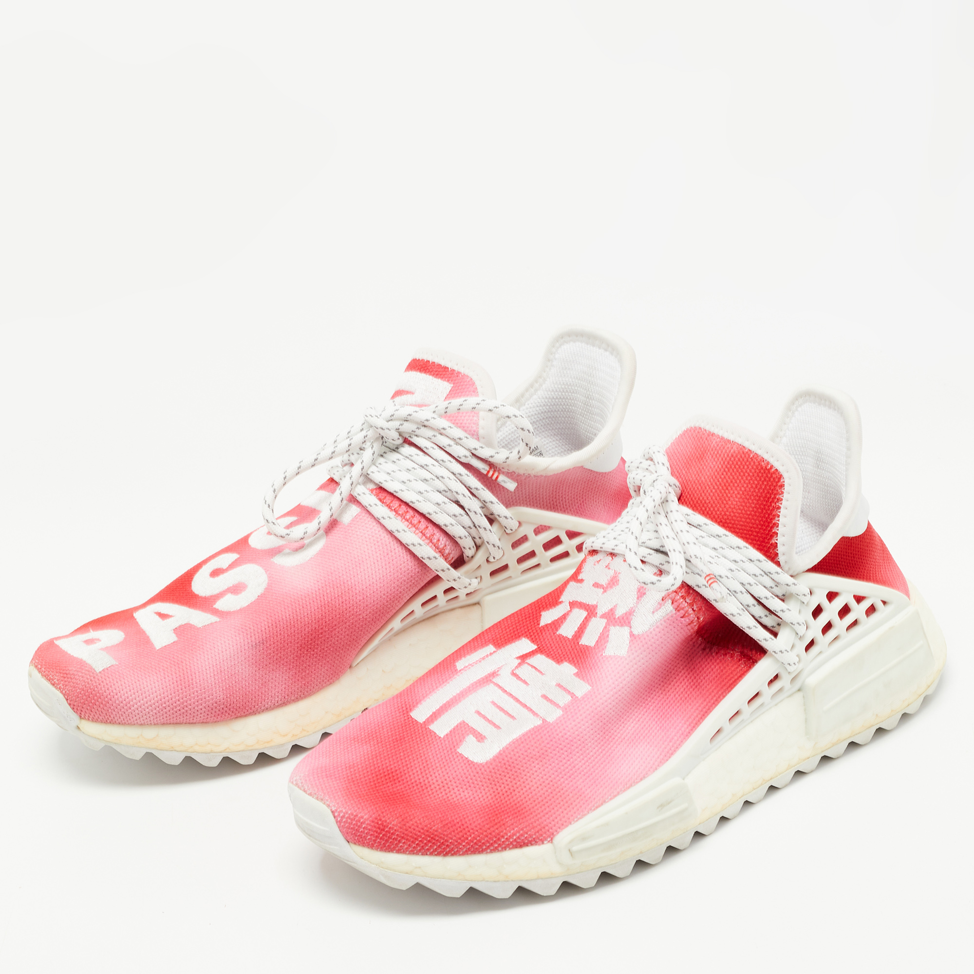 

Pharrell Williams x Adidas Red Knit Fabric NMD HU China Pack Passion Sneakers Size, Pink