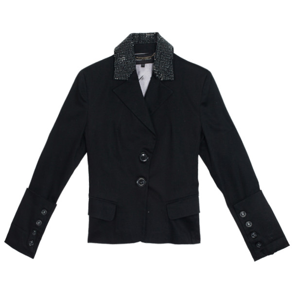 Pre Owned Philipp Plein Crystal Collar Jacket S