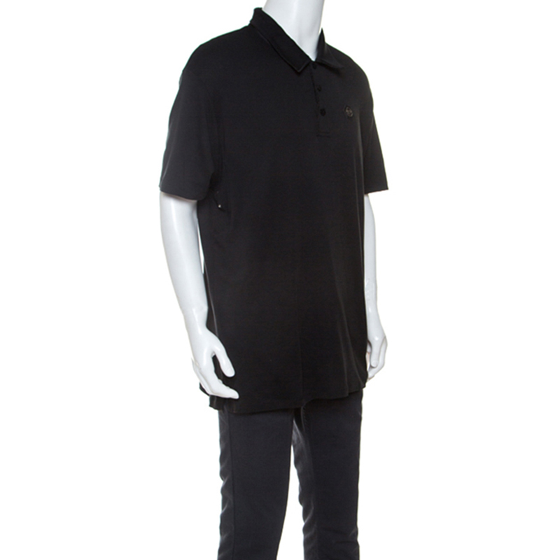 

Philipp Plein Black Cotton Mind If I Stay Polo Shirt