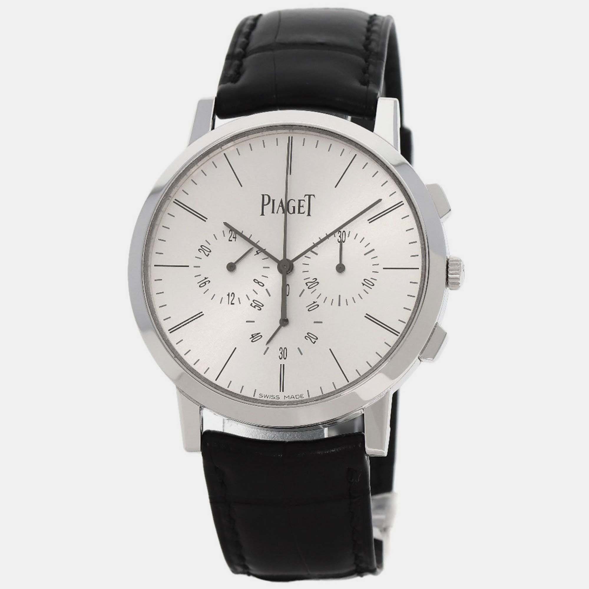 

Piaget Silver 18k White Gold Altiplano Manual Winding Men's Wristwatch 41 mm