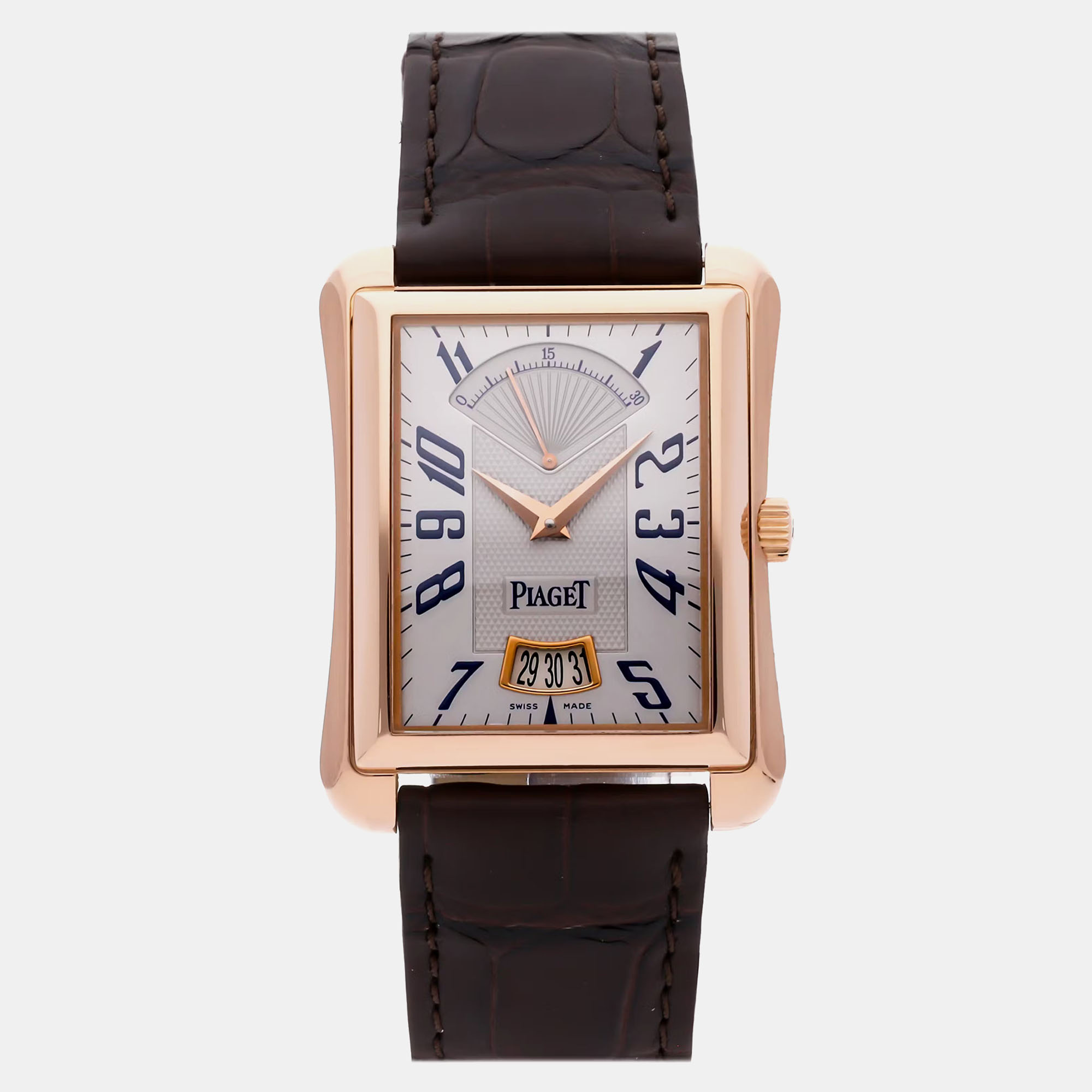 Pre-owned Piaget Emperador Retrograde G0a28071 40 Mm X 29 Mm In Silver