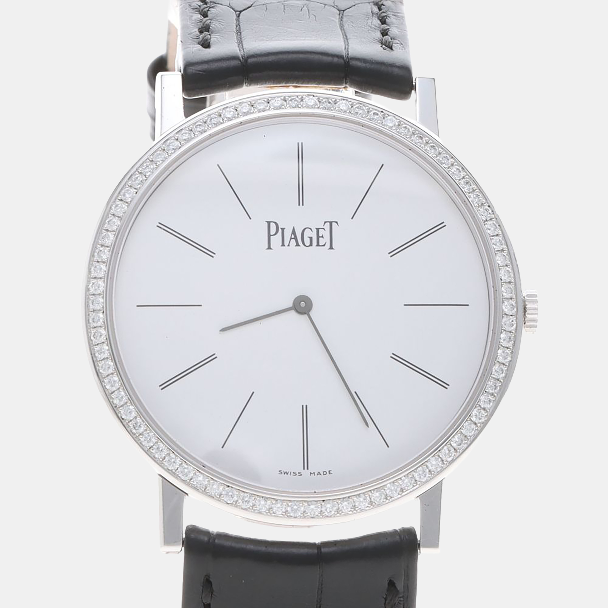

Piaget Altiplano G0A29165 Manual Winding White Diamonds 18K White Gold Men's Wristwatch