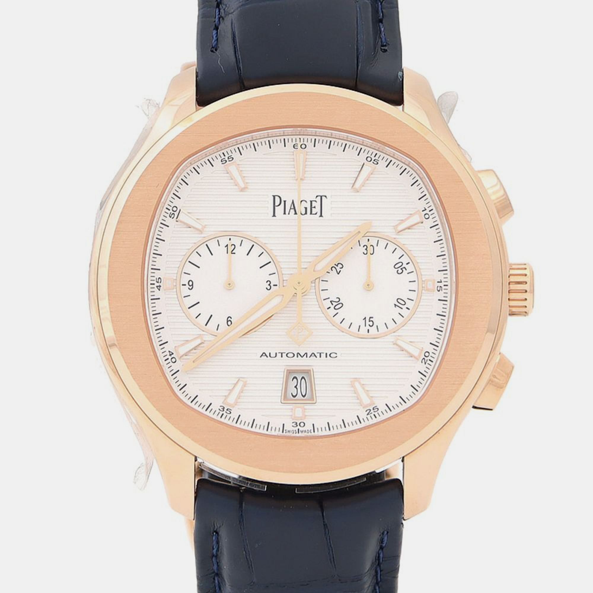 

Piaget Polo G0A43011 Automatic Chronograph Rose Gold Men's Wristwatch, Silver