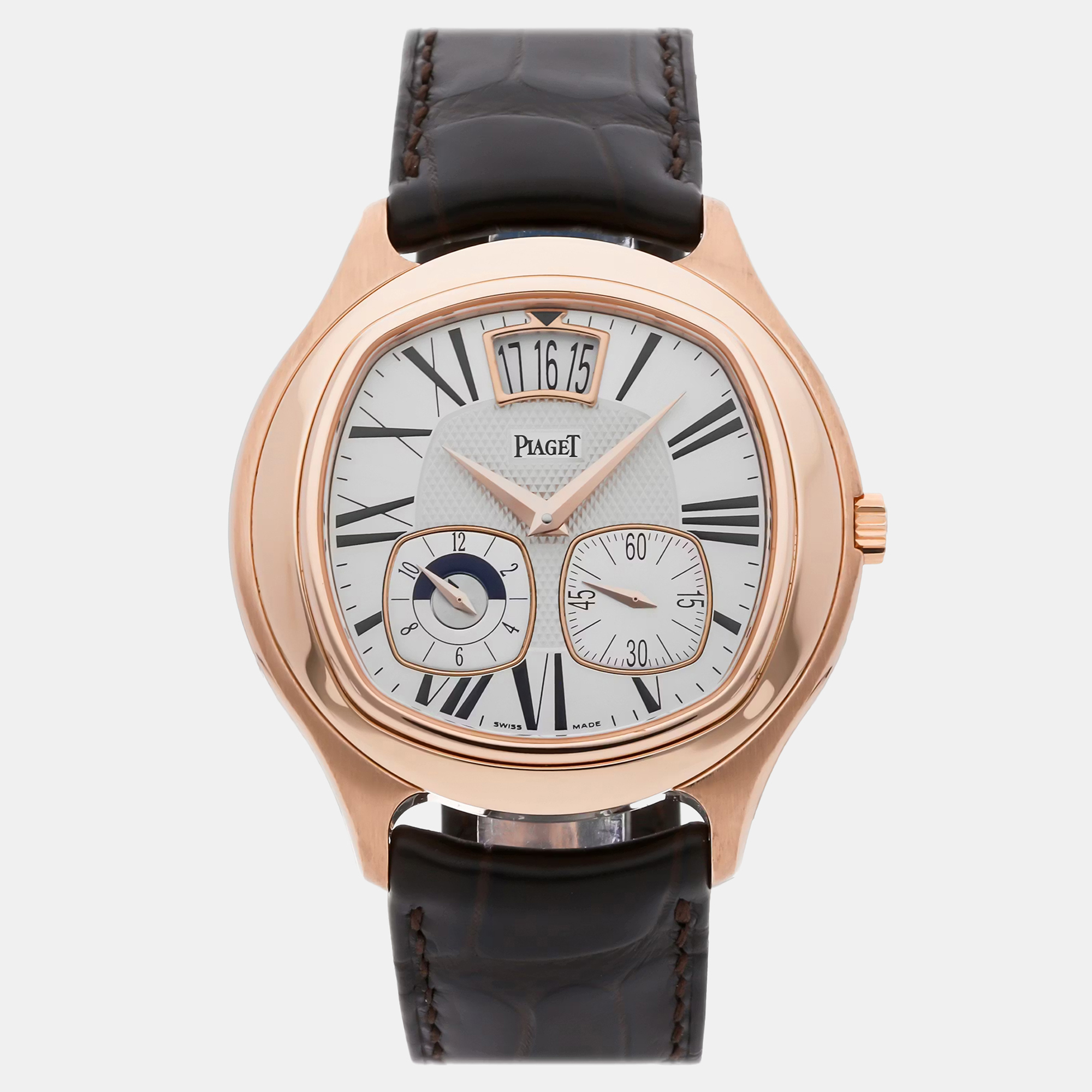 

Pre-Owned Piaget Emperador Coussin Dual Time Limited Edition G0A31017, Silver