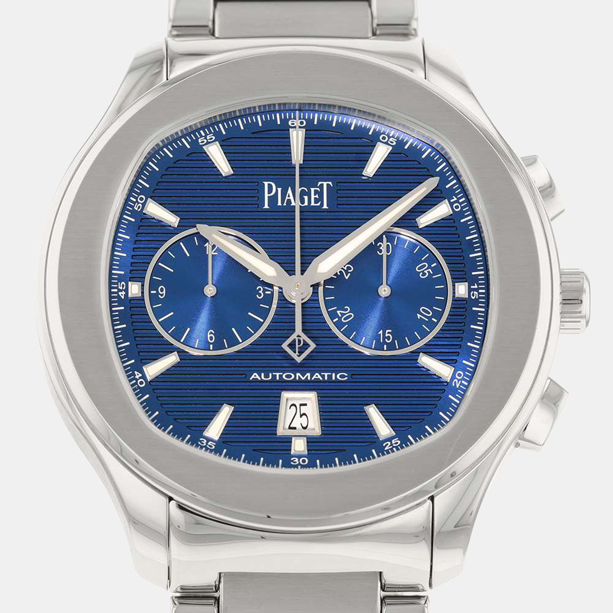 Pre-owned Piaget Blue Stainless Steel Polo S G0a41006 Automatic Men's Wristwatch 42 Mm